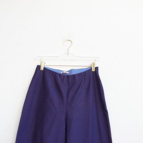 FRANCES VALENTINE Pants Womens Size 4 Blue Cotton Dress Navy Trouser 26x25‎ - Picture 2 of 11